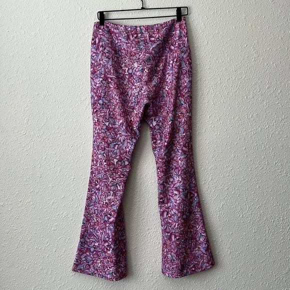 Ala Von Auersperg Elaine Stretch Knit Pants Purple Floral Size Large - Picture 4 of 5